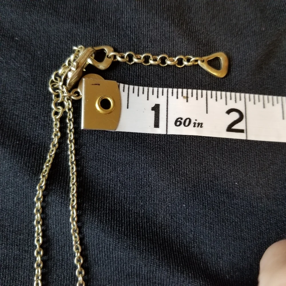 Bella Uno Y Neck Drop Gold Tone Recycled Metal Beaded Pebble Link Necklace